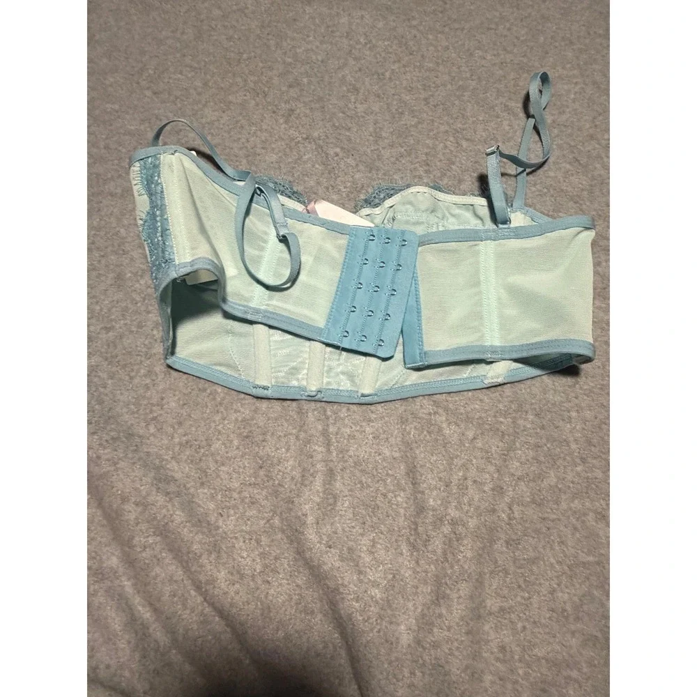 Urban Outfitters Out From Under Blue Lace Corset Top Underwire Bustier M